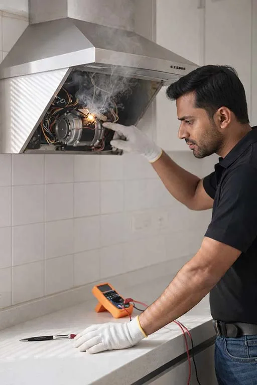Kitchen chimney repair service in Gurugram for motor, suction and noise issues