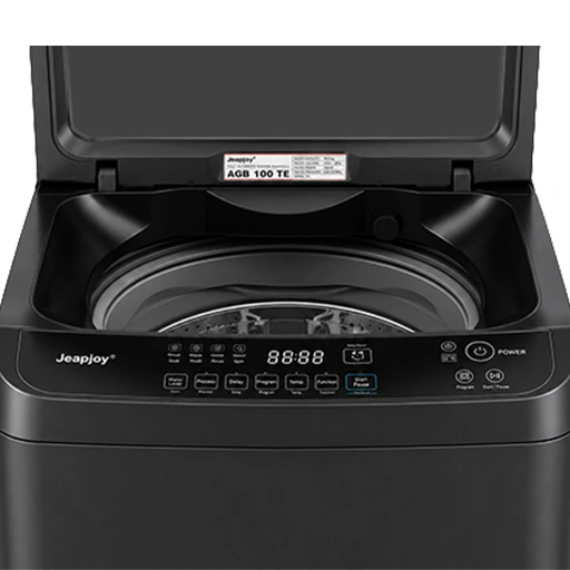 Technician inspecting top load washing machine for repair and maintenance