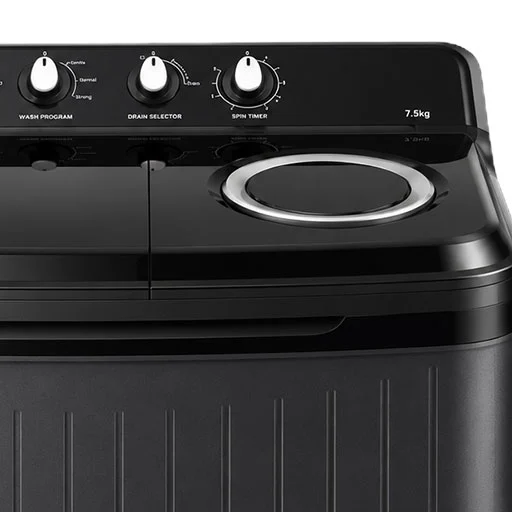 Technician inspecting domestic and commercial washing machine